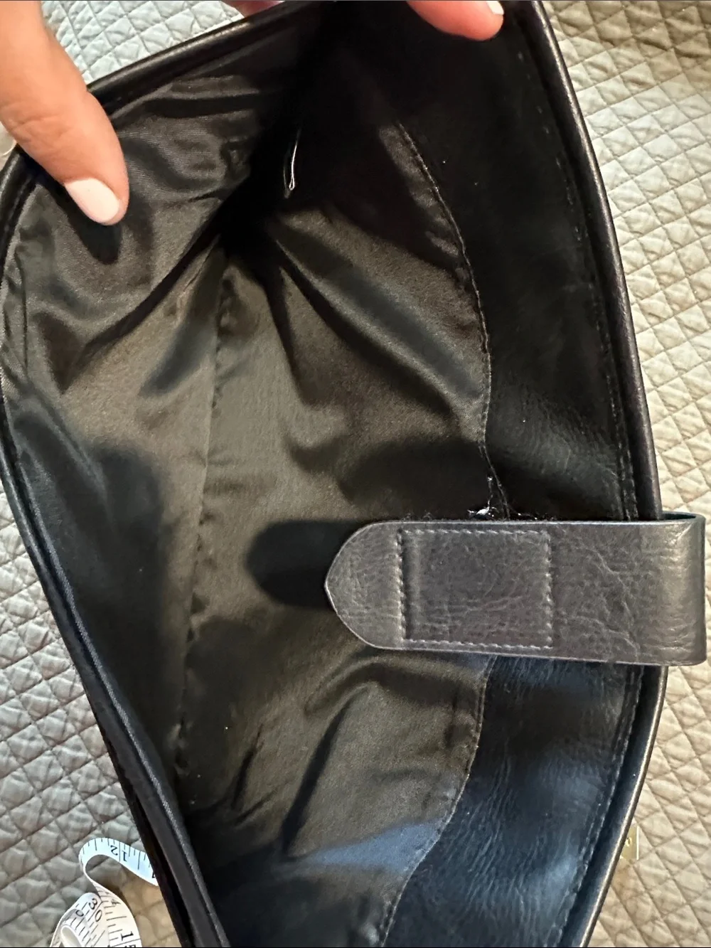 BEIS Black Padded Computer Folio Case with Strap Closure
